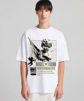 Ghadzi Matchmakers Graphic Printed Oversized White T-Shirt