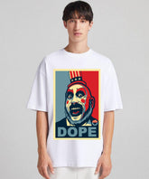 Ghadzi Dope Graphic Printed Oversized White Genz T-Shirt