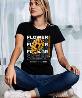 Ghadzi Flower Power Graphic Printed Black T-Shirt