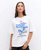 Ghadzi I’m Not a Girl Printed Graphic White Women T-Shirt