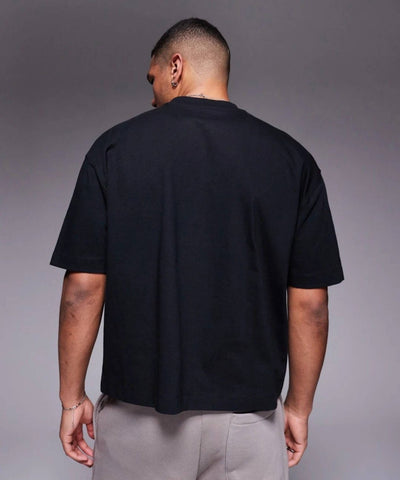 Ghadzi Blessed Angel Graphic Printed Oversized Black T-Shirt