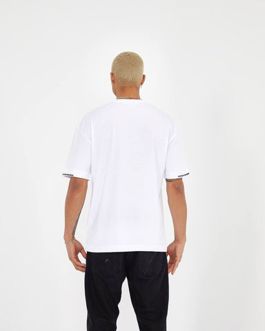 Ghadzi St. Gabriel Angle Graphic Printed Oversized White T-Shirt
