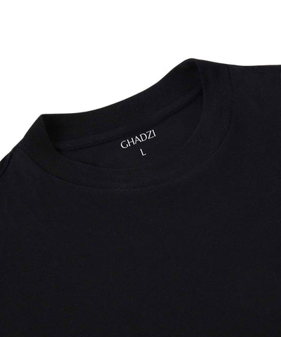 Ghadzi Sky War Angle Graphic Printed Oversized Black T-Shirt