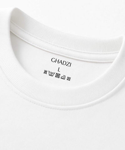 Ghadzi Evolve Eternal Graphic Printed Oversized White T-Shirt