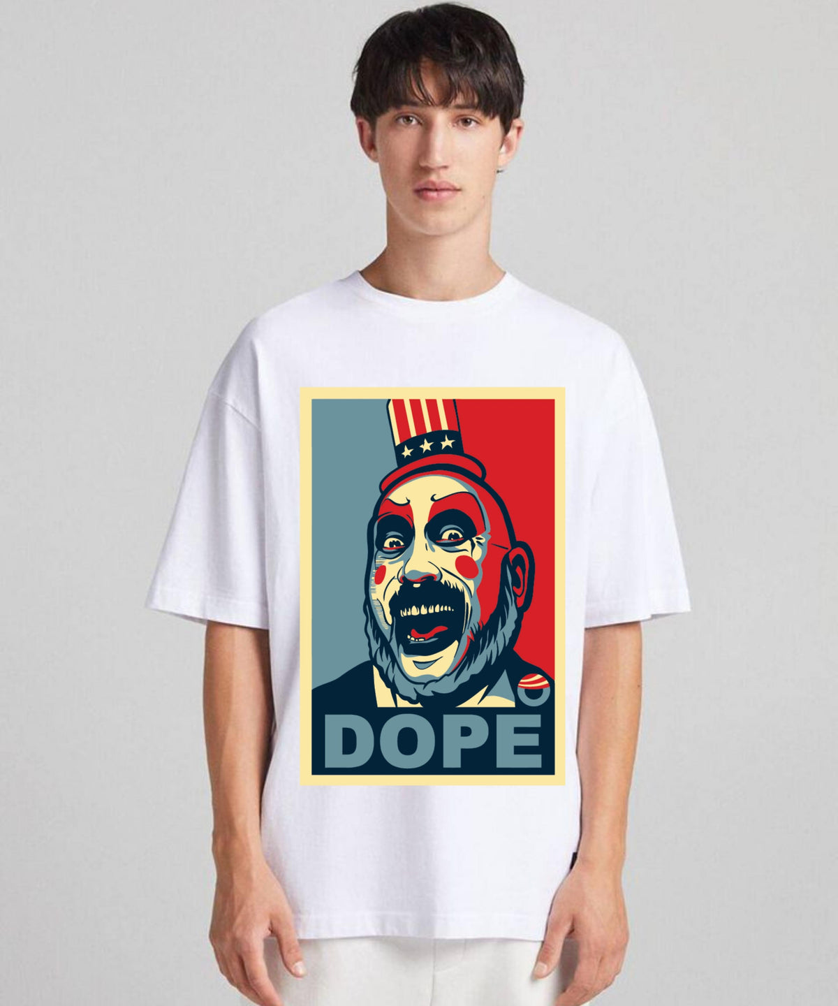 Ghadzi Dope Graphic Printed Oversized White Genz T-Shirt