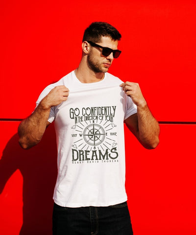 Ghadzi Go Confidently Graphic Printed White T-Shirt