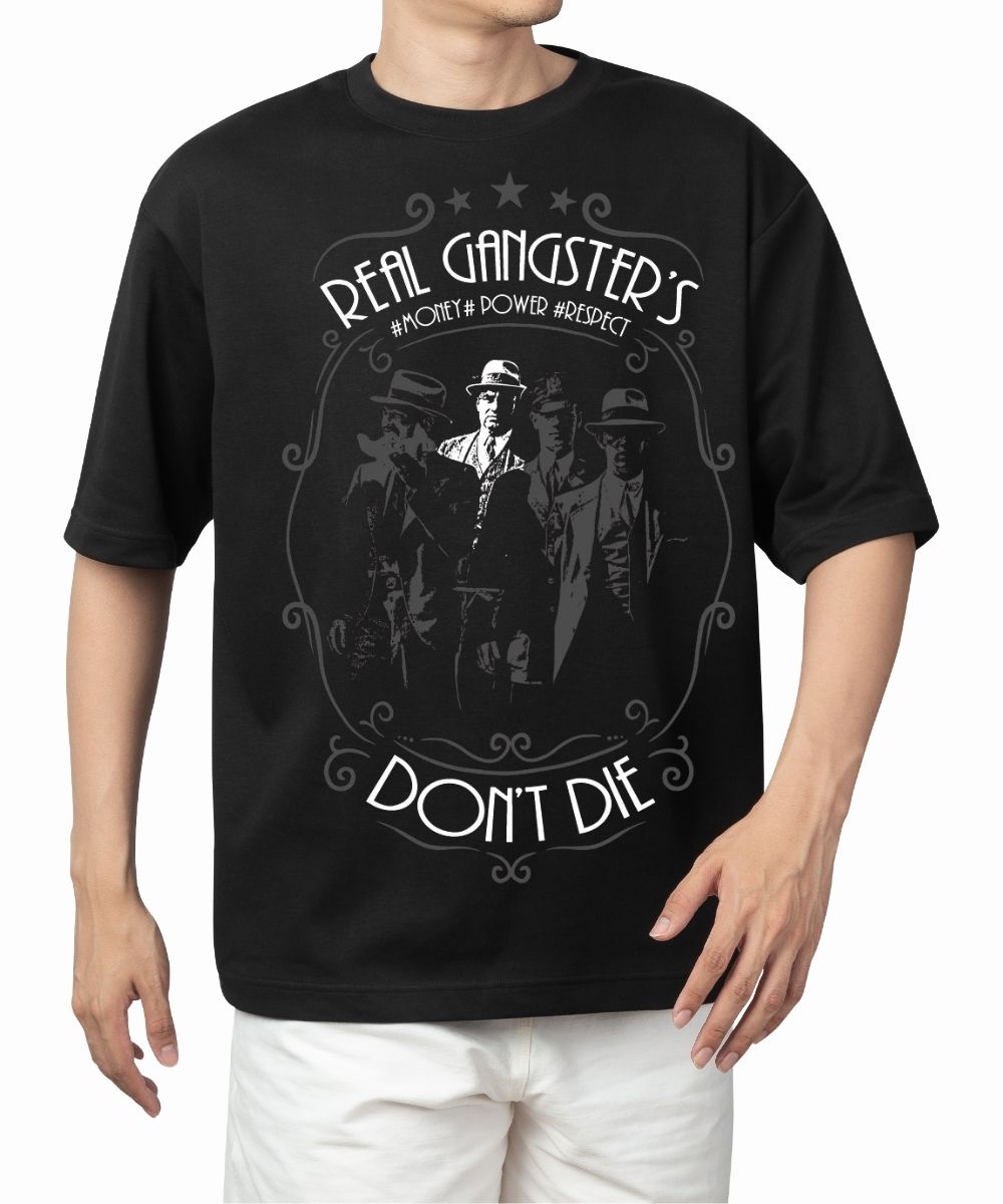 Ghadzi Real Gangster’s Money Power Respect Black T-Shirt